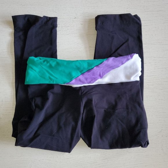 Elisabetta Rogiani Crop 3/4 Contrast Supplex High Rise Fold Over Legging XS - Picture 4 of 5